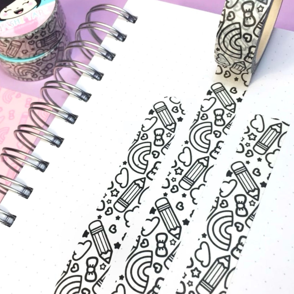 Black&White Doodle Washi/WT09