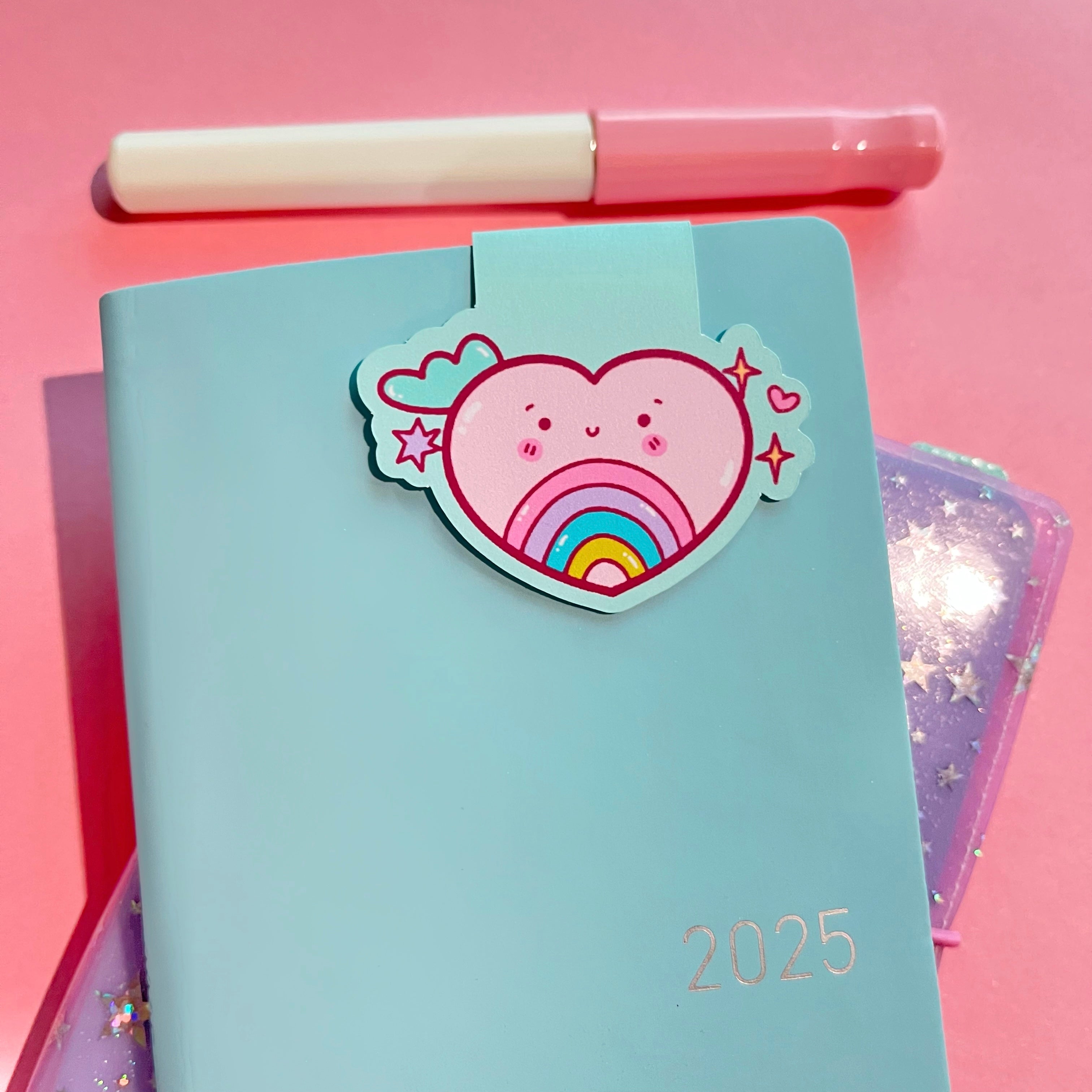 Rainbow Heart Magnetic Bookmark/MG08