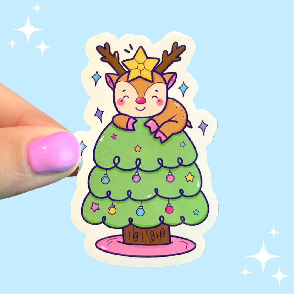 Tree Reindeer Sticker/D28