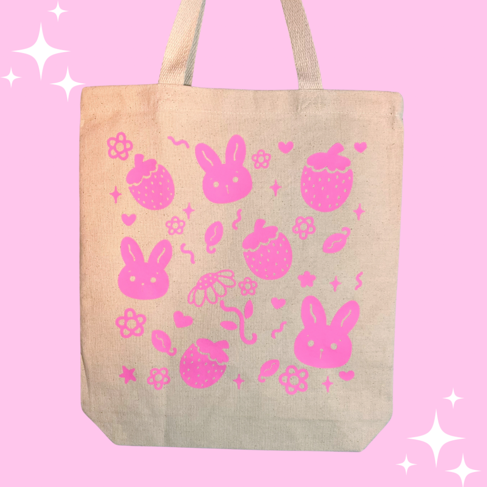 Pink Berry Tote Bag