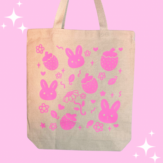 Pink Berry Tote Bag