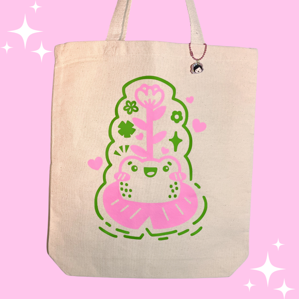 Kawaii Frog Tote Bag