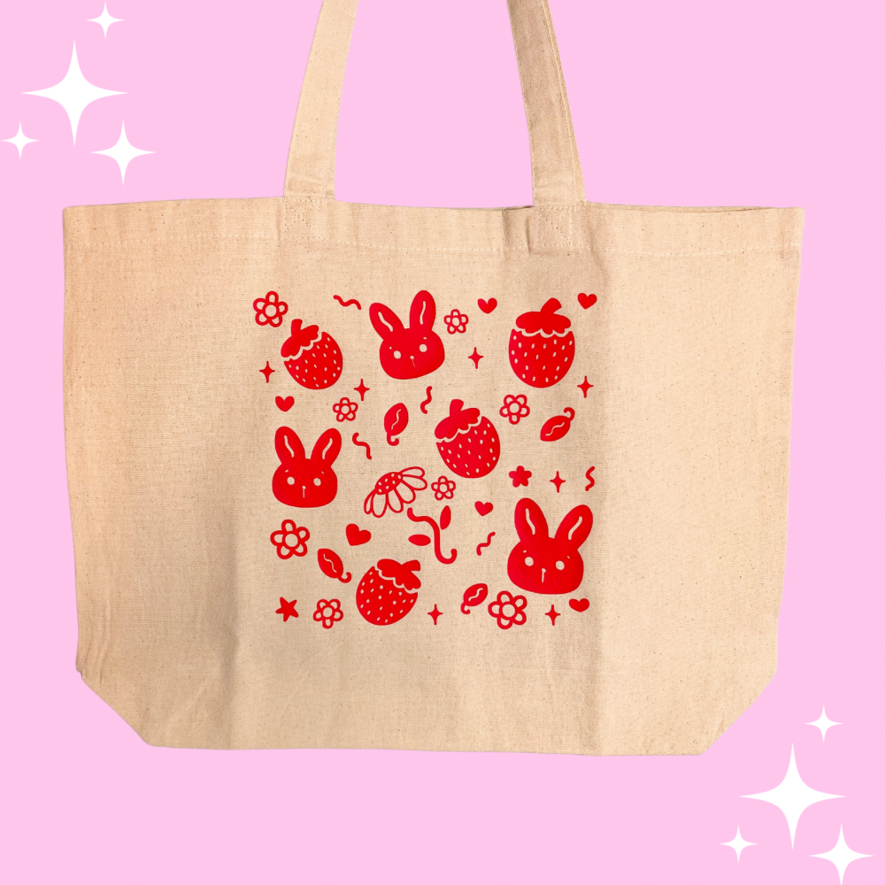 Red Bunnies Tote Bag