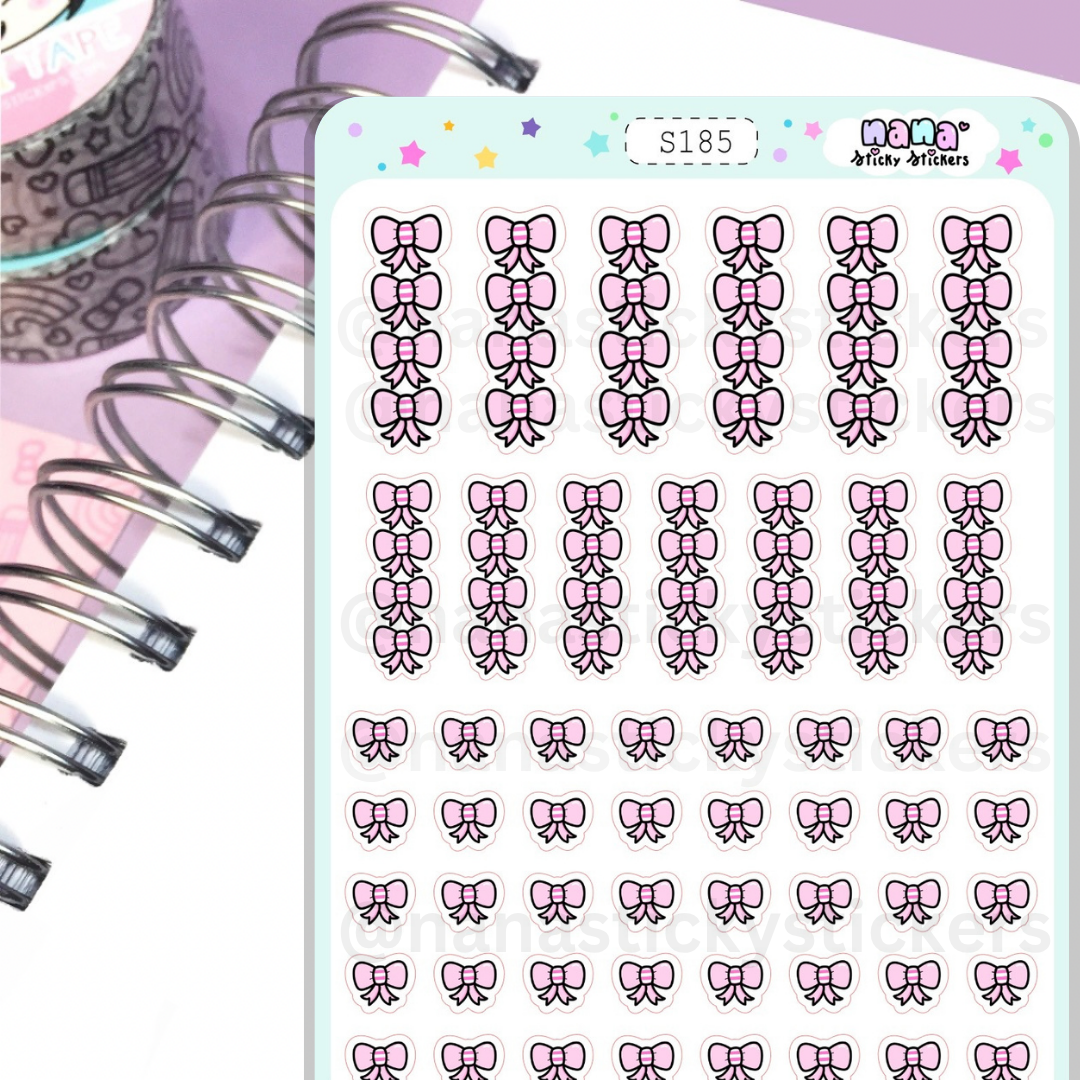 Pink Checklist Bows/S185